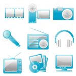 Blue Electronic Equipment Icons